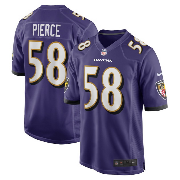 mens nike michael pierce purple baltimore ravens player game jersey
